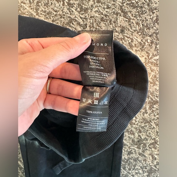 John Richmond Junior logo-print cotton track pants black size 10T made in Italy - Picture 11 of 14